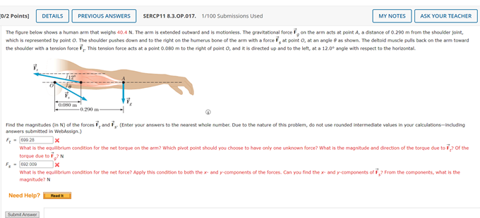 – (a) The impact force vector F is directed along the humerus when