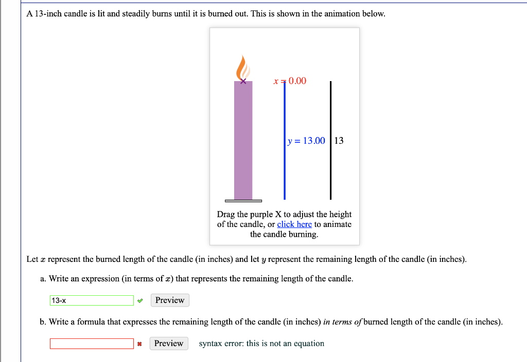 Solved A 13-inch Candle Is Lit And Steadily Burns Until It | Chegg.com