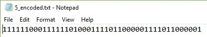 | 5_encoded.bxt - Notepad File Edit Format View Help 111111000111111010001111011000001111011000001