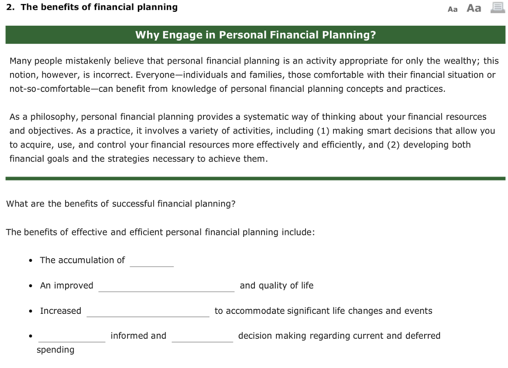 What Are The Benefits Of Successful Financial Planning