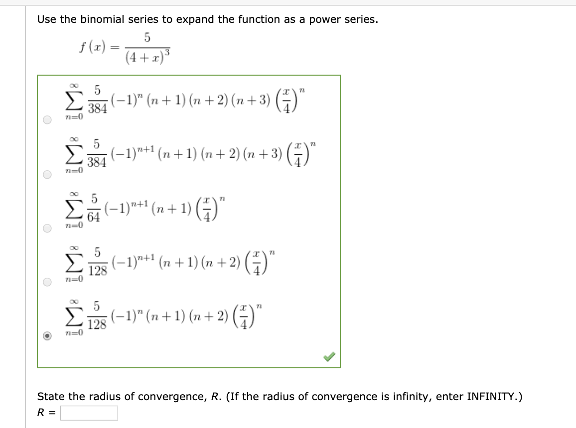 Solved Use The Binomial Series To Expand The Function As A 2073