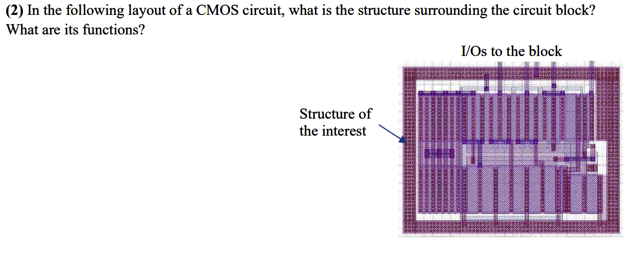 Solved (2) In the following layout of a CMOS circuit, what | Chegg.com