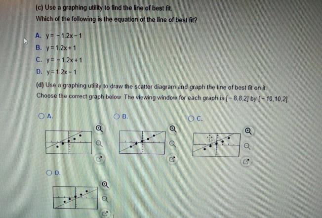 Solved For the data given below, answer parts (a) through | Chegg.com