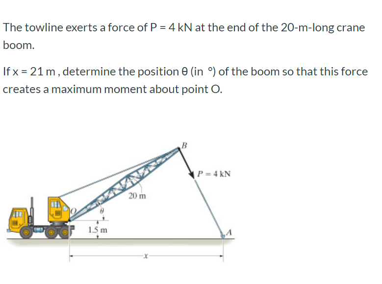 Solved: The Towline Exerts A Force Of P = 4 KN At The End | Chegg.com