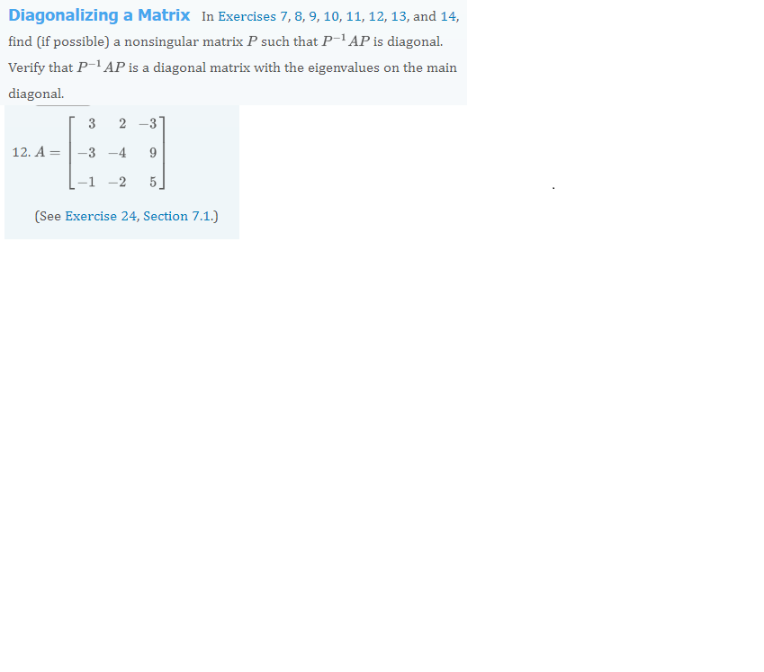 Solved Diagonalizing a Matrix In Exercises 7, 8, 9, 10, 11, | Chegg.com