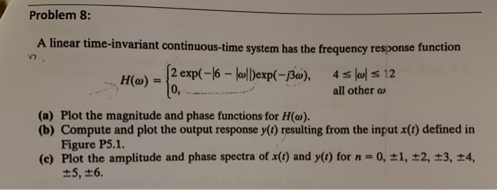 Solved Problem 8: A linear time-invariant continuous-time | Chegg.com