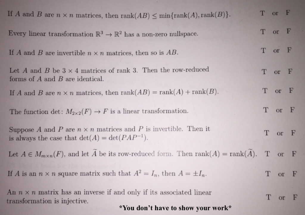 Solved If A And B Are N × N Matrices, Then Rank(AB) | Chegg.com