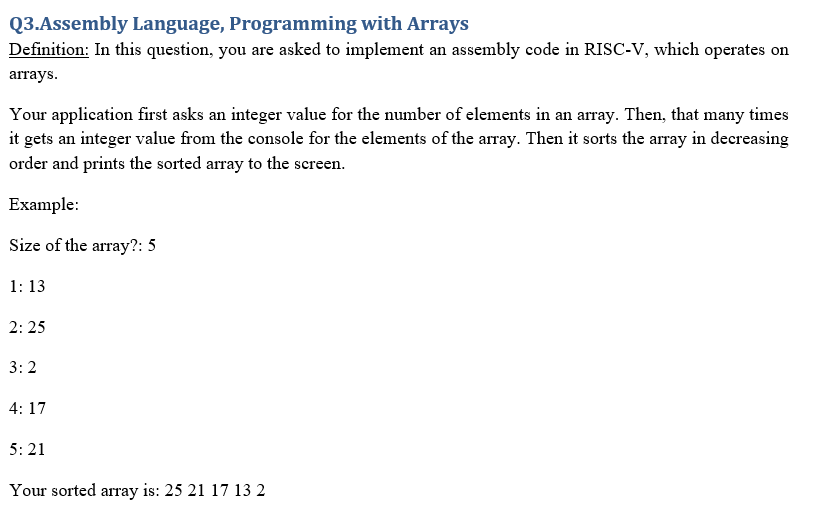Solved Q3.Assembly Language, Programming with Arrays | Chegg.com
