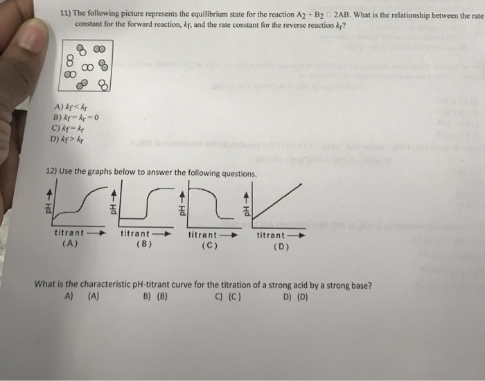 Solved 11) The following picture represents the equilibrium | Chegg.com