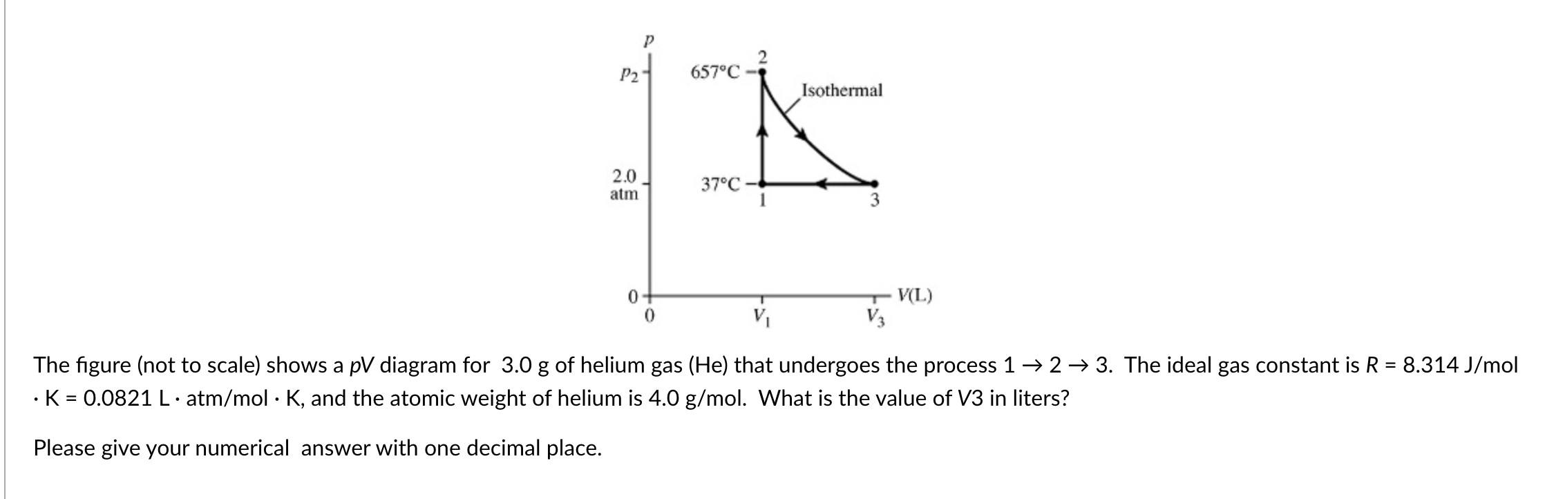 Solved P P2 657 C Isothermal 2 0 Atm 37 C 3 0 0 Vi V L Chegg Com