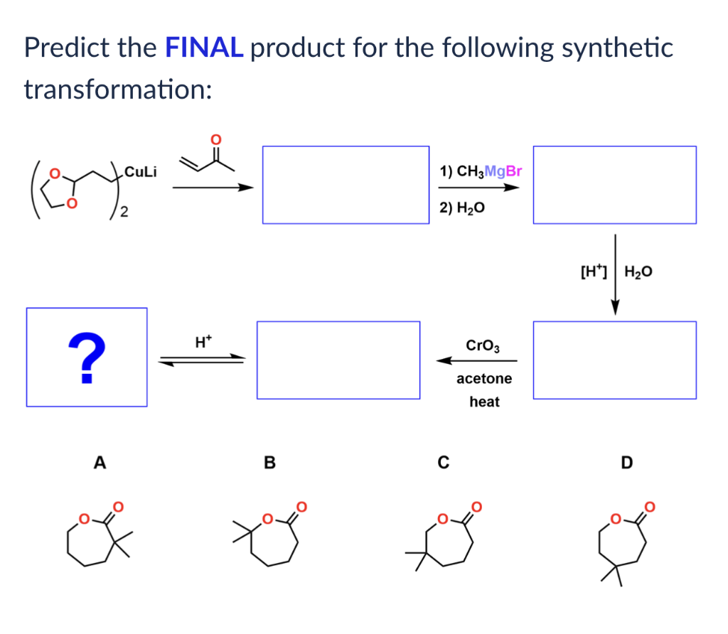 Solved Predict The FINAL Product For The Following Synthetic | Chegg.com