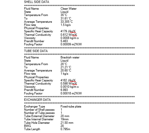 SHELL SIDE DATA ======= Fluid Name State Temperature | Chegg.com