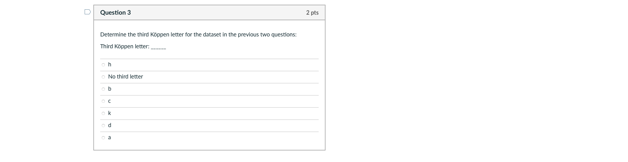 Solved Question 1 2 Pts Average Annual Temperature 11 C Chegg Com