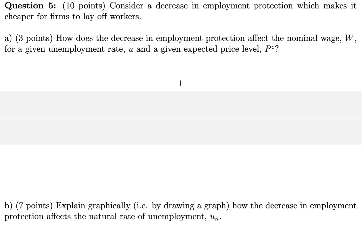 Solved Question 5: (10 points) Consider a decrease in | Chegg.com