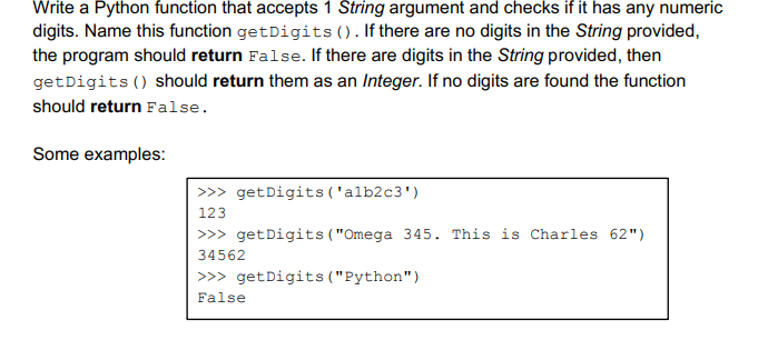 Solved Write a Python function that accepts 1 String | Chegg.com