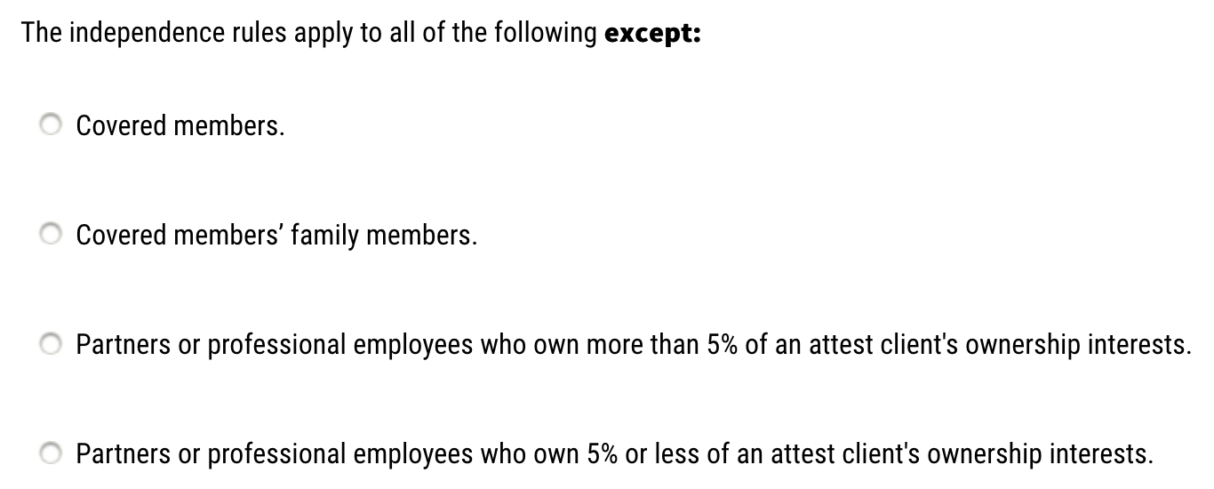 Solved The independence rules apply to all of the following
