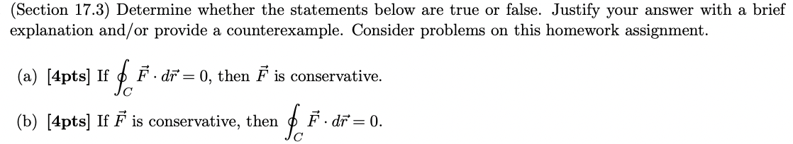 Solved (Section 17.3) Determine whether the statements below | Chegg.com