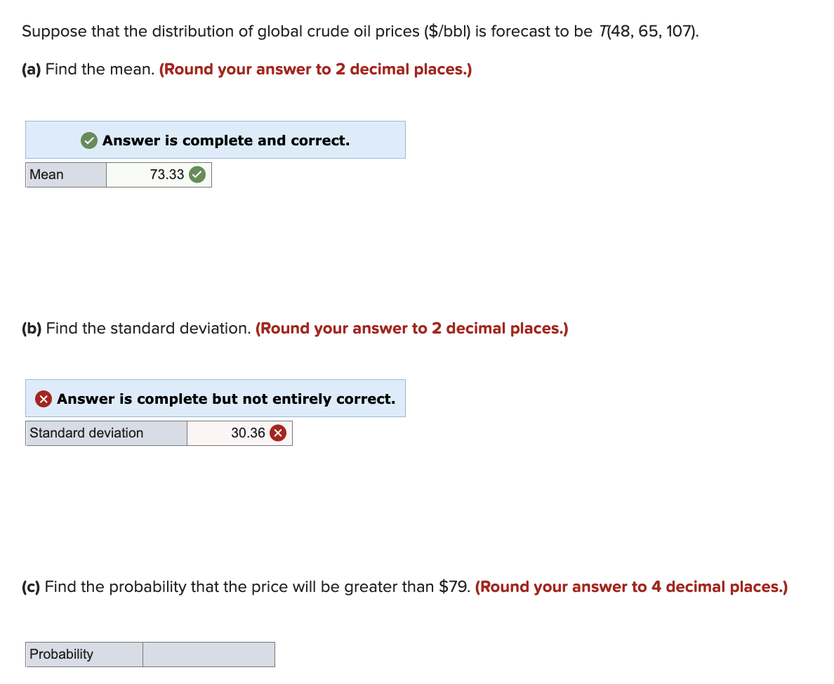 Solved Suppose that the distribution of global crude oil | Chegg.com