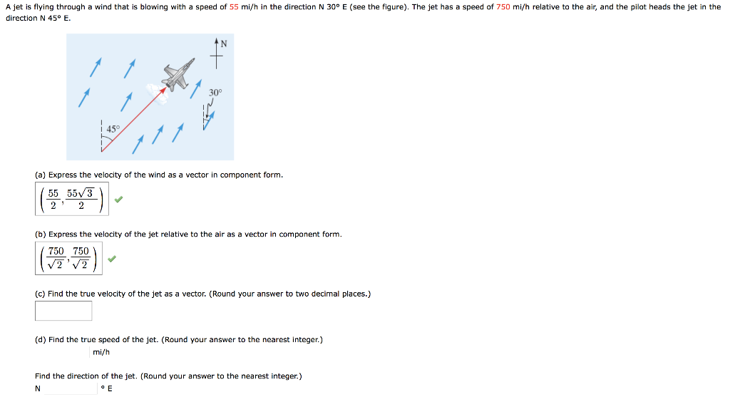 Solved A Jet Is Flying Through A Wind That Is Blowing With A Chegg Com