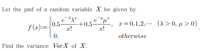Solved Let the pmf of a random variable X be given by | Chegg.com