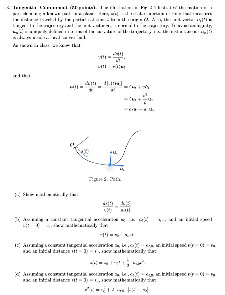 Solved 3. Tangential Component (50 points). The illustration | Chegg.com