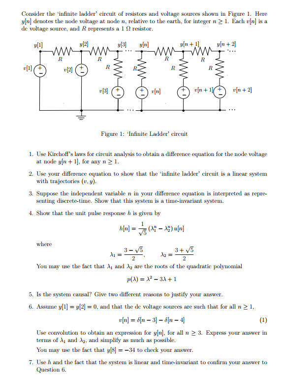 Solved Consider the 'infinite ladder' circuit of resistors
