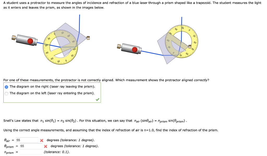 Reflection Protractor Solved A student uses a protractor to measure the angles of | Chegg.com