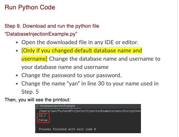 Solved Run Python Code Step 9. Download and run the python | Chegg.com