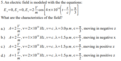5 An Electric Field Is Modeled With The The Chegg Com