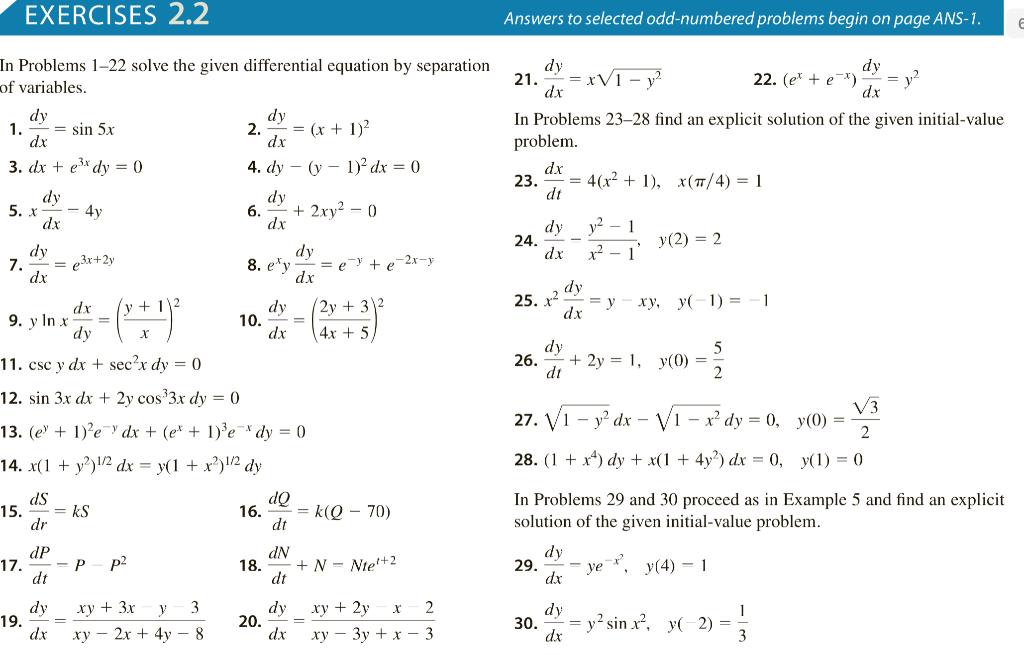 Solved EXERCISES 2.2 Answers To Selected Odd-numbered | Chegg.com