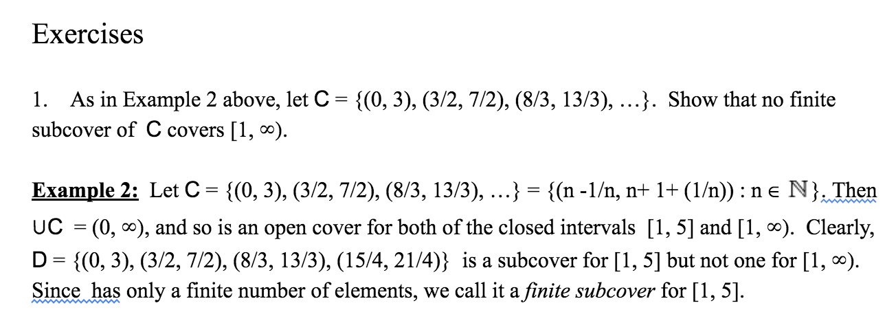 Solved Exercises = 1. As In Example 2 Above, Let C = {(0, | Chegg.com