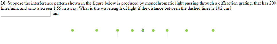 Solved 10. Suppose the interference pattern shown in the | Chegg.com