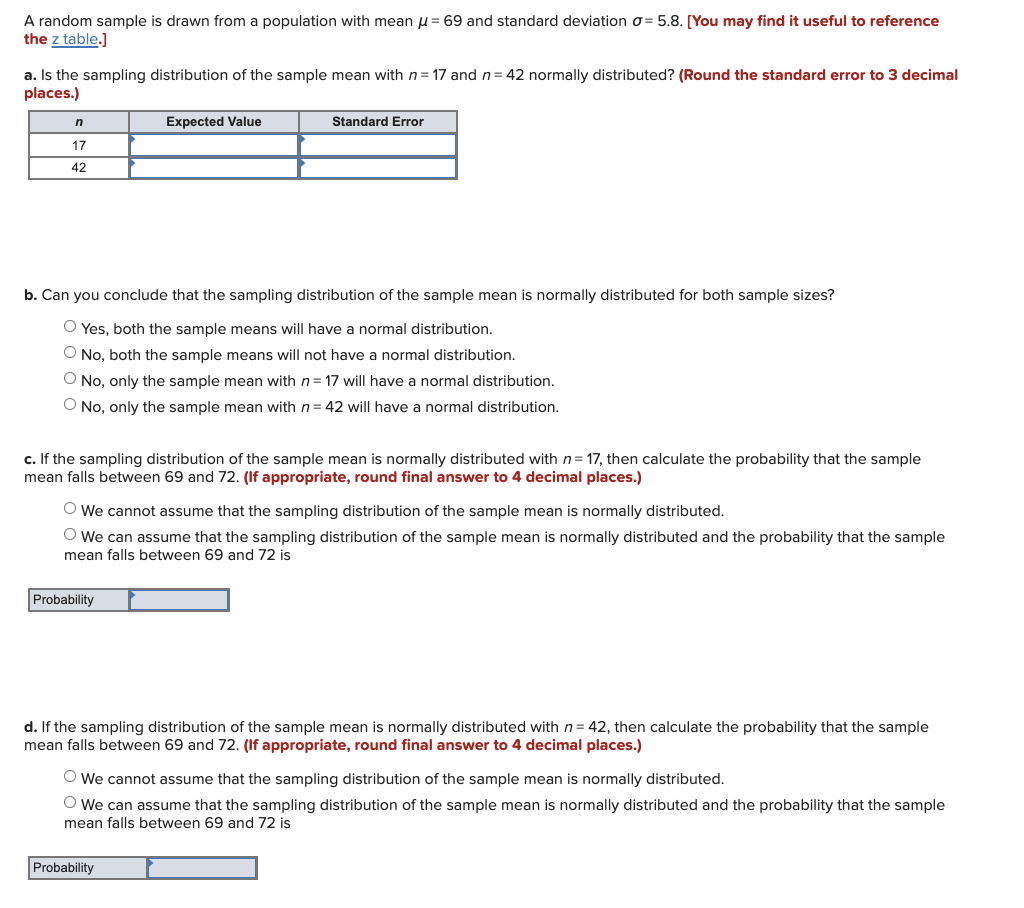 Solved A random sample is drawn from a population with mean | Chegg.com