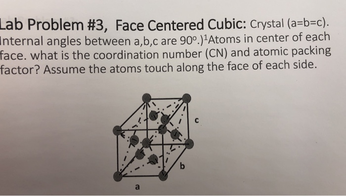 Solved Lab Problem #1: For the Cubic Crystal (a-b-c), | Chegg.com