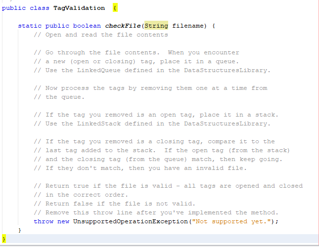 public class TagValidation { static public boolean | Chegg.com