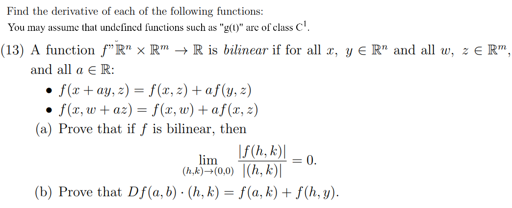 Solved Find The Derivative Of Each Of The Following Funct Chegg Com
