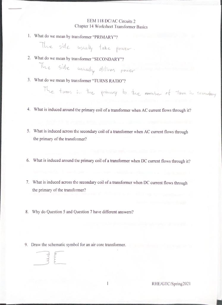 Solved EEM 118 DC/AC Circuits 2 Chapter 14 Worksheet | Chegg.com