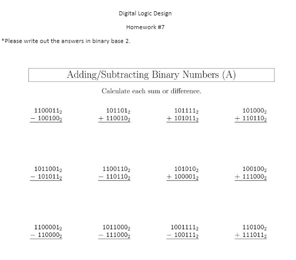 Solved Digital Logic Design Homework 7 Please Write Out Chegg