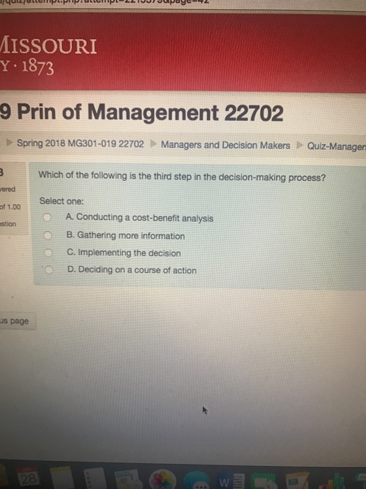 Solved Which of the following is the third step in the | Chegg.com