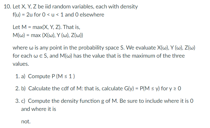 Solved 0 Let Xyz Be Iid Random Variables Each With 6978