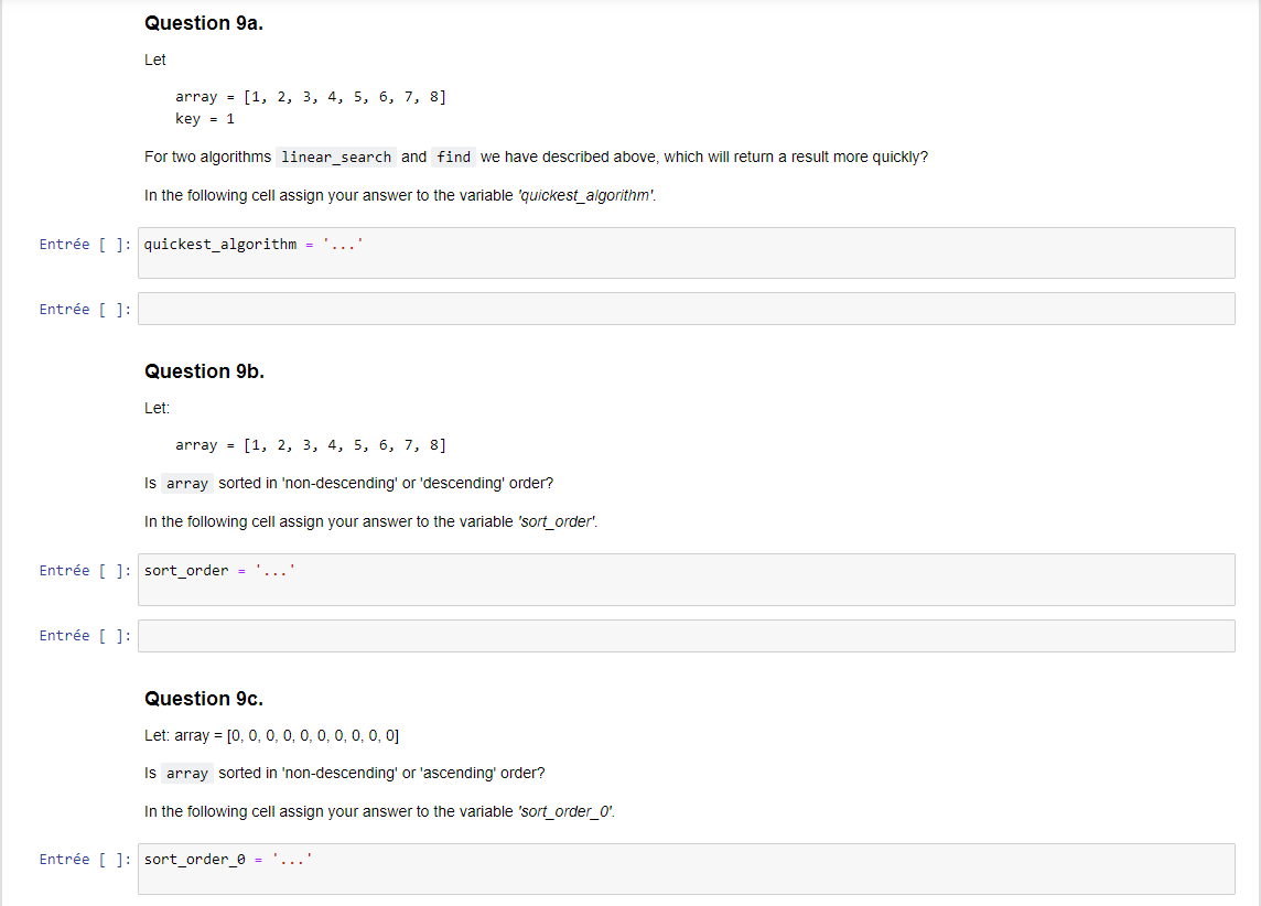 Solved Question 9a. Let array = [1, 2, 3, 4, 5, 6, 7, 8] key | Chegg.com