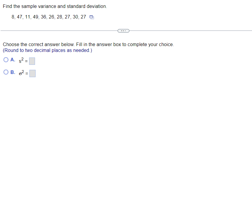Solved Find the sample variance and standard deviation. | Chegg.com