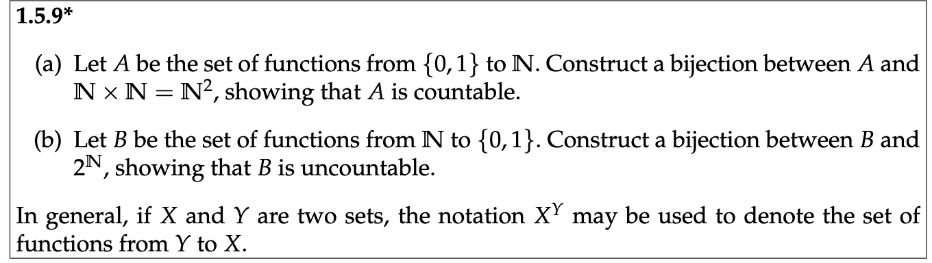 Solved (a) Let A Be The Set Of Functions From {0,1} To N. | Chegg.com