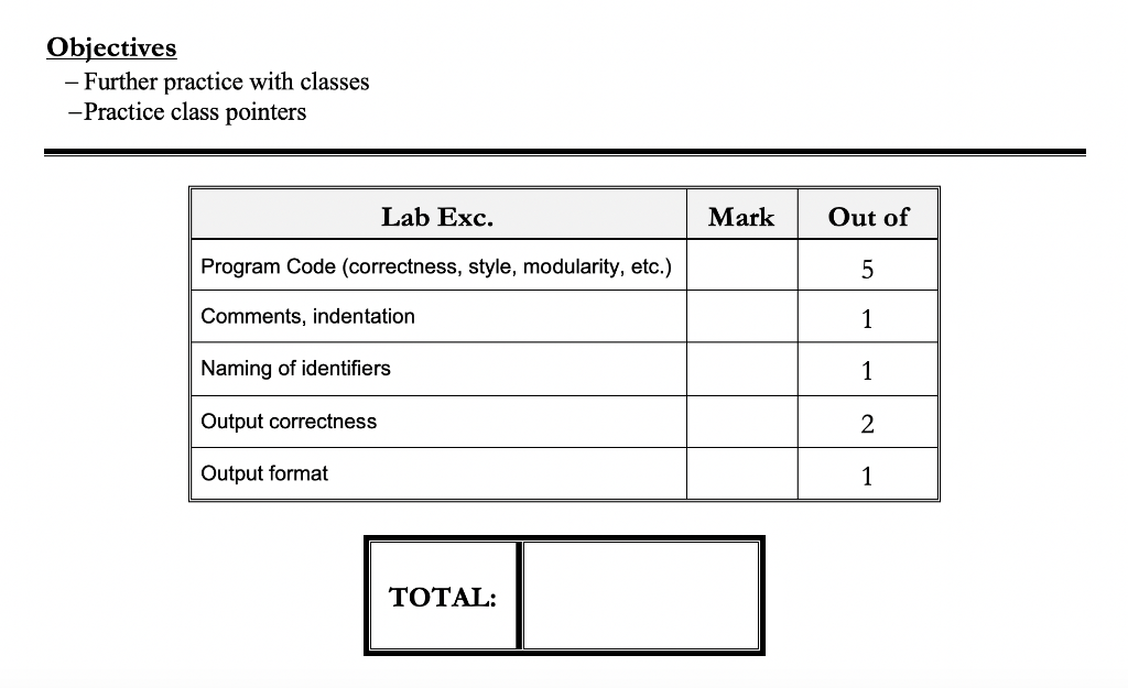 Solved Objectives - Further practice with classes - Practice | Chegg.com