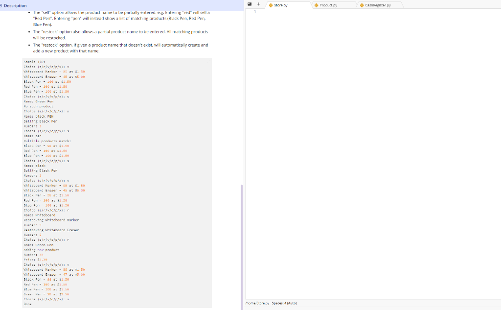 Solved Python question Please provide the code in the | Chegg.com