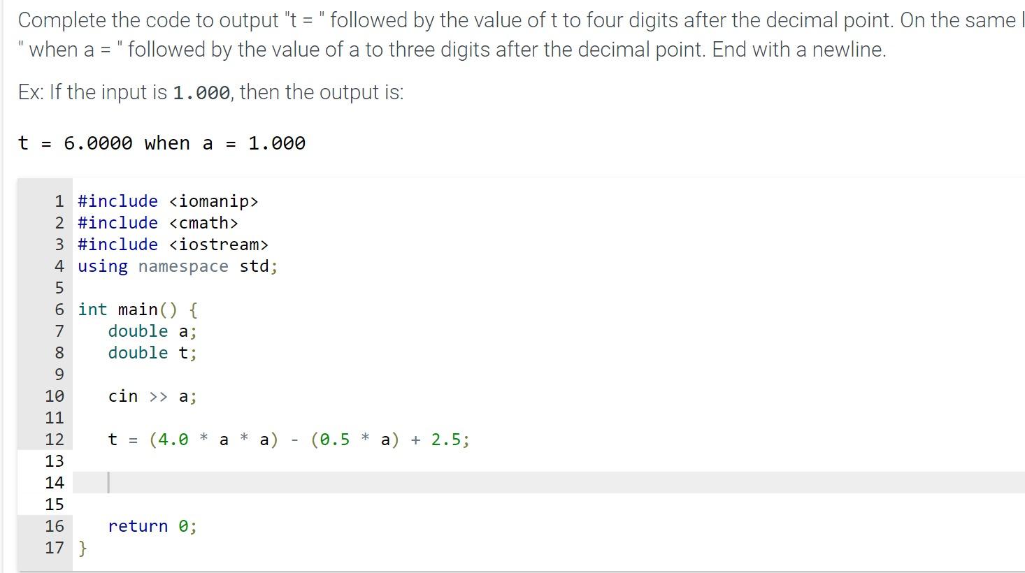 Solved Complete the code to output 