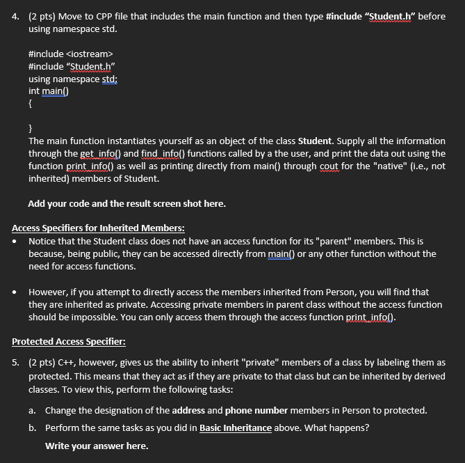 Solved Language C++ I've done the basic layout of what she | Chegg.com