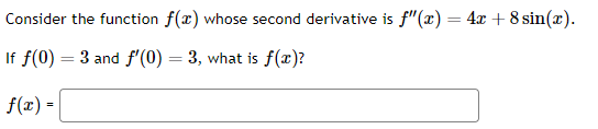 Solved Consider the function f(x) whose second derivative is | Chegg.com