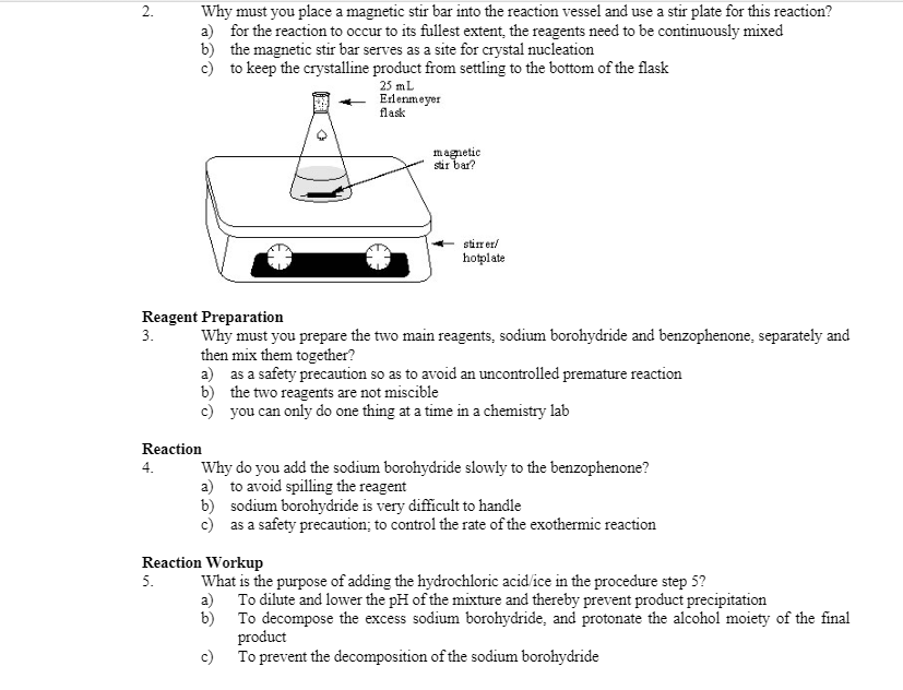 Solved 2. Why must you place a stir bar into the