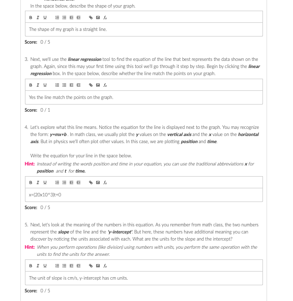 In the space below, describe the shape of your graph. | Chegg.com